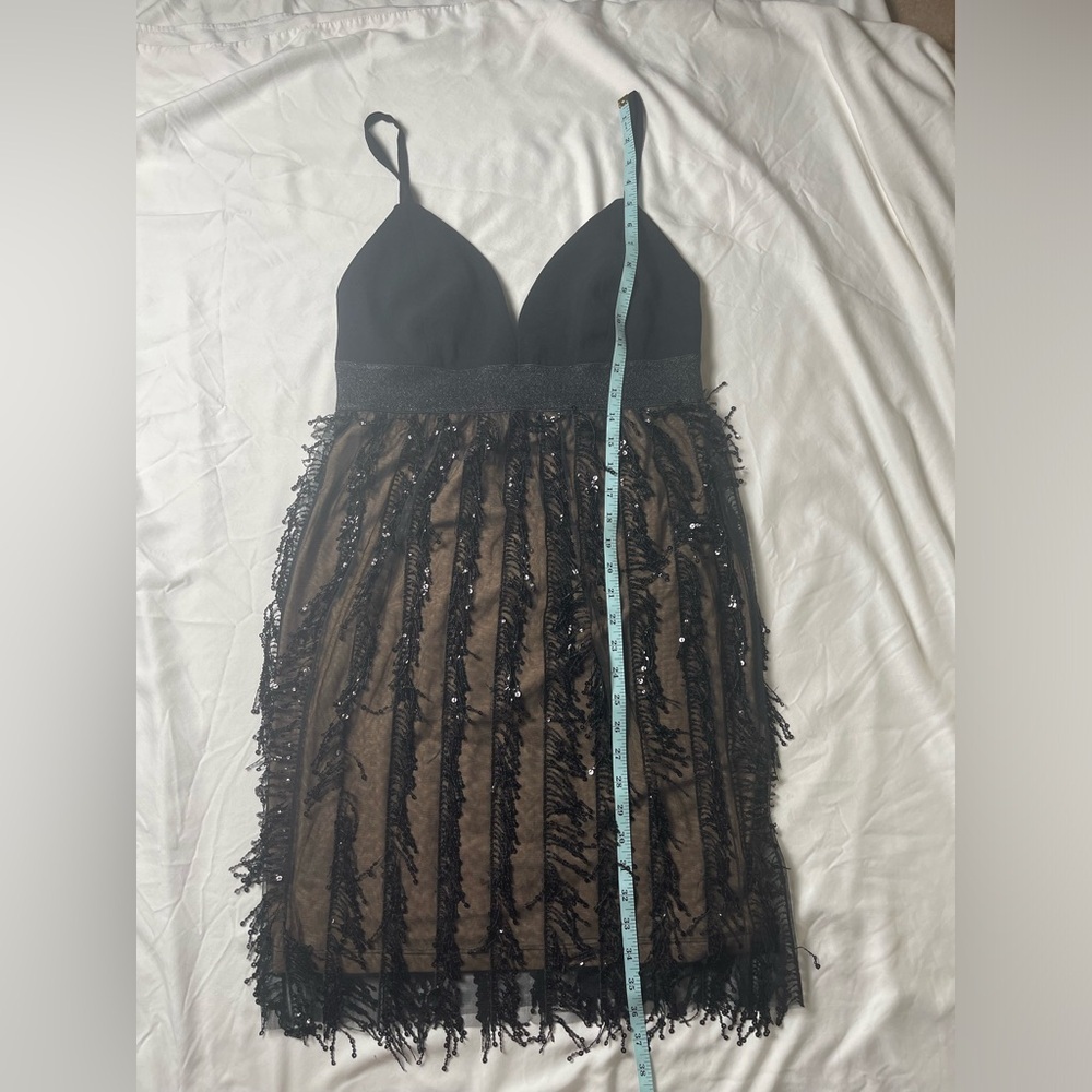 COSMOPOLITAN x Dress the Population Rihanna Fringe Babydoll Mini Dress, Size XL - Picture 13 of 15